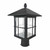 Westgate Manufacturing LED Multi-CCT Post Mount Lantern, 12W, 3000K/4000K/5000K, outdoor post-mounted lighting fixture with a black metal frame, clear textured glass panels, and a versatile color temperature adjustment for landscape or pathway illumination.