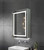 Westgate Manufacturing 120V Spec Series LED Mirrors and Cabinet, Adjustable Color Temp., Dimming, with Defogger Feature, 35W, 2700K/6500K - LMIR-MC18-2432-MCT-DF, modern bathroom LED mirror with built-in lighting, adjustable settings, and defogger on a gray tiled wall.