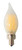 Westgate Manufacturing CANDELABRA LED BULB, E12, 110~, decorative candle-style LED bulb with a clear glass flame-shaped design and warm white light.