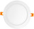Westgate Manufacturing 8\\\' Round LED Ultra Slim Recessed Light, white color with orange clips for installation.