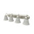 Eiko Bulb Ready Vanity Leawood 4 Lamp A19 Nickel, a modern bathroom vanity light fixture with four frosted glass shades and a sleek nickel finish