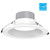Eiko Commercial Downlight 8IN 35/30/25/20/15W 80CRI 27/30/35/40/50K 120-277V 1-10V Dimming White, LED recessed ceiling light with adjustable arm and white finish, energy-efficient lighting for commercial spaces.