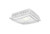 Halco CSP-28-CS-U-WH 39904 ProLED Select Slim Canopy 28W CCT Selectable 3000K 4000K 5000K 120 347VAC White, image of a sleek, white LED canopy light with cooling fins and a modern design.