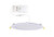 Halco Commercial Slim Downlight 6in 15W Lumen Select 820-1100-1230lm 2700-5000K Color Selectable Smooth Trim 120-277V Dimmable TRIAC-ELV & 0-10V, image of the LED downlight with power driver in the background.