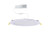 Halco Commercial Slim Downlight 8in 18W Lumen Select, image showing a round, flush-mounted LED ceiling light with smooth trim and a white finish, connected to mounting and wiring components.