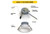 Halco Commercial Retrofit Downlight, 6-inch, luminance and CCT selectable, 120-277V, dimmable with TRIAC/ELV & 0-10V, featuring a white reflector and flange, installed with safety cable, color temperature and lumen settings options, and robust steel clips.