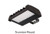 Halco LED Sektor Floodlight Bronze with Lens Shift Technology, image of a black floodlight with Trunnion Mount for adjustable installation.