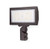 Halco SekTor Flood 200W CCT Selectable HV HV 347-480V Slipfit Knuckle Mount, LED floodlight with adjustable CCT, black rectangular housing, and knuckle mount for versatile installation.