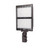 Halco SekTor Flood 300W 5K HV 347-480VAC Trunnion Mount, LED floodlight with robust black housing and adjustable mount for outdoor lighting.