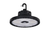 Halco Essential Round Highbay (Gen-2) Controls Ready 3.5mm Jack Lumen Select 9,900-12,500-15,000 (60W-80W-100W), Color Select 4000K or 5000K, 120-277VAC, 0-10V Dimming, Black
