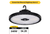 Halco Essential Round Highbay (Gen-2) Controls Ready Lumen Select 26,700-30,600-34,200 (180W-210W-240W) Color Select 4000K or 5000K, 120-277VAC, 0-10V Dimming, Black