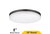 Flush Mount Black Trim Slim Drum 15" Selectable CCT 27/30/35/40/50K 25W 1900LM 120V TRIAC Dimming White Plastic Lens with Microwave Motion Sensor - 90330