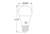 Halco 15A19-LED-9CS-E26-D-T20 83214 LED A19 Lamp Medium Base Color Selectable 2700K-5000K 15W 1600 Lumens Dimmable T20, image of the LED bulb with dimensions 4-1/2 inches in height and 2-3/8 inches in width.