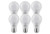 Halco 9A19-LED5-930-D-T20T24-6PK 85123 9 Watt A19 E26 Base LED Light Bulbs, six dimmable LED bulbs with 90+ CRI, 3000K warm white color, suitable for general lighting, with G5 T20 T24 base, shown in the image.