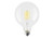 Halco LED Globe (G40) Filament Bulb Clear Medium (E26) Base 120V 800 Lumen 15000 hours 80 CRI Dimmable, showing the transparent glass globe with filament design and standard screw base.