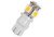 Halco LED JC Wedge Lamp, small white LED bulb with wedge base for 1W wattage, produces 3000K warm light, 75 lumens brightness, compatible with 10-18V voltage, lasts up to 20,000 hours, features 82 CRI for accurate color rendering, omnidirectional, and dimmable lighting.
