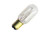 Halco T7 Incandescent Tube 15W 2700K Ba15d Base 120V Clear Dimmable, close-up of the clear incandescent light bulb with brass base and glass enclosure.