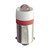 Eiko 24-28VAC/DC T3-1/4 BA9S RED, indicator light with metal base, white body, red accent ring, and transparent red lens.