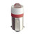 Eiko 6V AC/DC T3-1/4 BA9S White, small halogen light bulb with metal base and white and red plastic top.