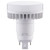 Eiko Type A/B Dual Mode Line Voltage & Electronic Ballast Compatible 4pin 12W-1100lm Vert G24q Base 80+ CRI 2700K, white LED light bulb with heat sink fins.