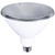 Eiko LED PAR38 14W-1200lm Flood 40 Deg Dimmable 90+CRI 3000K E26 T20 JA8, image of a white LED flood light bulb with a textured lens on top.
