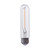 Eiko LED Advantage Filament T10 320 Deg, 2.5W-250lm, Dimmable, 80CRI, 2700K, E26, 120VAC, clear glass tubular light bulb with filament inside.