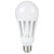 Eiko LED Litespan A23 Omni-Directional 29W-3050lm Enclosed 80+ CRI 5000K E26 light bulb, white, with a spherical top and a standard screw base.