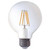 Eiko LED Advantage Filament G25 320 Degree, 4.5W-470lm, Dimmable, 80CRI, 2700K, E26, 120VAC Clear light bulb, with visible filament inside.