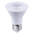 Eiko LED PAR20 Narrow Flood 30 Degree 7W - 500lm Dimmable 4000K 80+CRI 120VAC E26, close-up of the LED light bulb with a white finish and standard screw base.