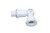 Eiko Screw-In IP65 White Stem Swivel Mounting Bracket, 12-24VDC Max, with 2ft V+ Yellow, Dim- Pink, Dim+ Purple wiring, suitable for outdoor lighting installation.
