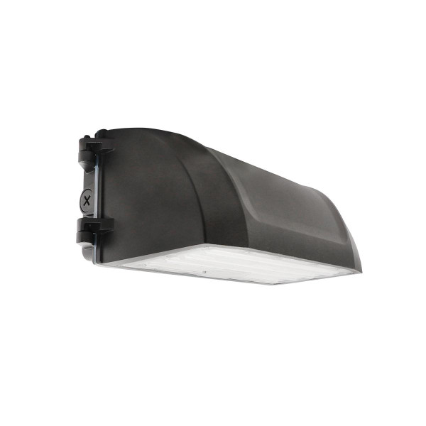 Eiko WFC1 Full Cutoff Wall Pack PowerSet 70/60/45W FieldCCeT 30/40/5000K 120-347V Photocell 0-10V Dimming, black outdoor wall-mounted LED light fixture with shielded light cover.