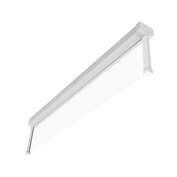 Alphalite ILB Series, Architecture LED Linear Blade light fixture with adjustable 3-foot white design, 40/30/20W power options, 100 Lumens per Watt efficiency, 90+ CRI, 1-10V dimming, 120-277V input, and CCT adjustable between 40K, 35K, and 30K.