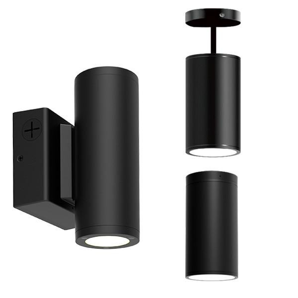 Alphalite CLD Series LED Pendant and Ceiling Mount Cylinders, black finish, high performance, 50,000 hours rated life, 120-277V, factory setting at maximum lumen, 3-inch, 13W, adjustable CCT (50K, 40K, 30K)