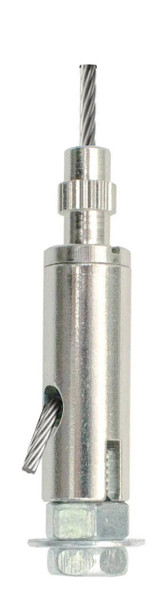 Westgate Manufacturing AUXILIARY KEYHOLE CONNECTOR, metallic keyhole connector with a cable wire for mechanical and electrical connection.