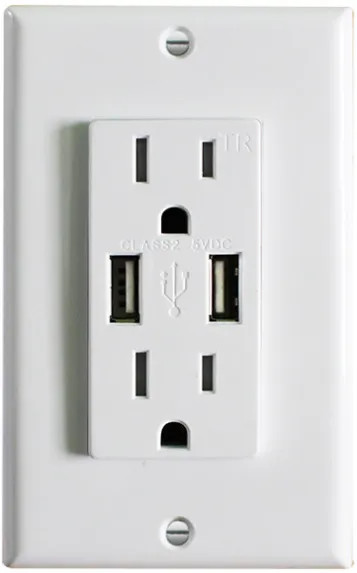 Decorative USB Charger/Tamper-Resistant Duplex Receptacle
