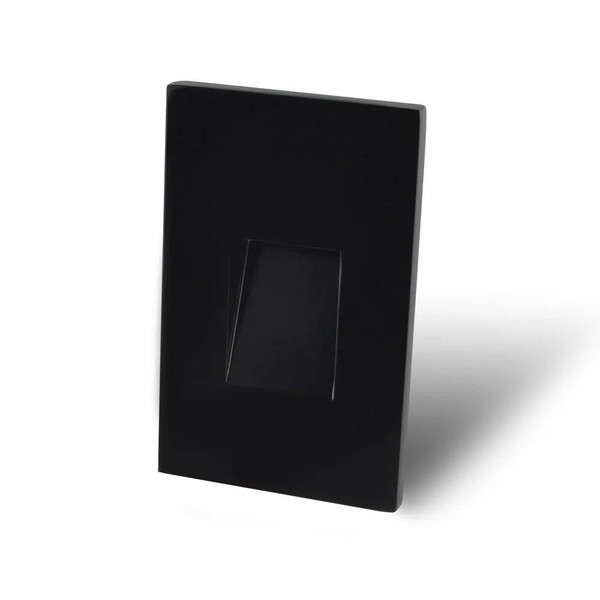 Westgate Manufacturing Single-Gang LED Step Light Engine For Vertical Trims - SLT-B-ORB, black recessed step light with square opening for vertical trims.