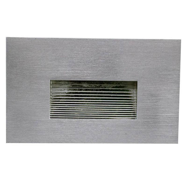 Westgate Manufacturing Model A - 12V Selectable CCT LED Integrated Step Lights, 3.5W, 3000K/4000K/5000K - SLE-A-12V-MCT-BN, brushed nickel finish with a rectangular design and vented cover panel.
