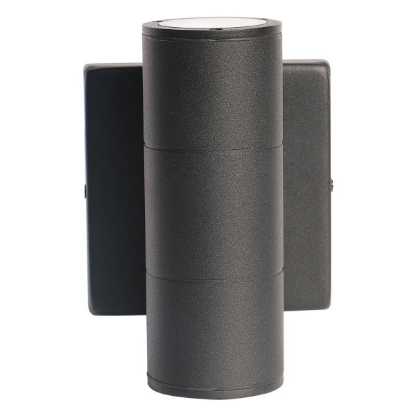 Eiko CWSP3S/10W/8CCT3/UNV/PC/BK Cylinder Wall Sconce Westport 3-inch, switchable 10W black outdoor light fixture with adjustable color temperature 30/40/50K, 80 CRI, and photocell sensor.