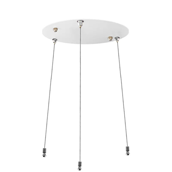 Adjustable 10ft. 1/16in., 1.5mm Triple Cable Suspension 5in. Canopy Kit with Keyhole End & Connectors Cable Bushing