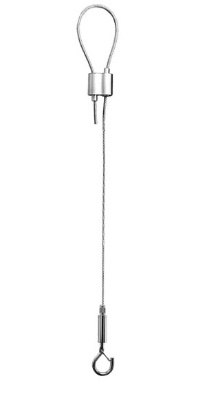 Westgate Manufacturing ADJ. 20FT 5/64in SINGLE SUSPENSION, a steel wire suspension for industrial use with adjustable length and secure hook ends.