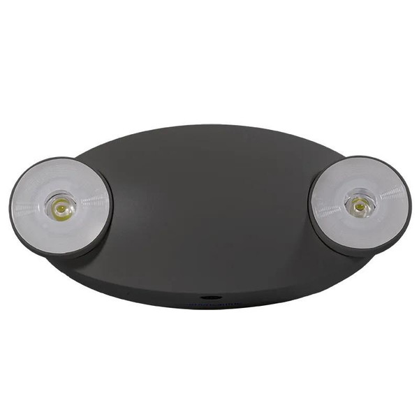 Westgate Manufacturing LED 2-Head Mini Emergency Light, 1W, 6000K, dual-head LED emergency lighting fixture with black casing and white LED lenses.