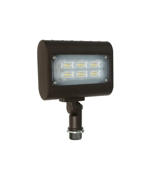 LF3 Flood Light with 1/2" Knuckle, 120~277V, 15W, 4000K - LF3-15NW-KN