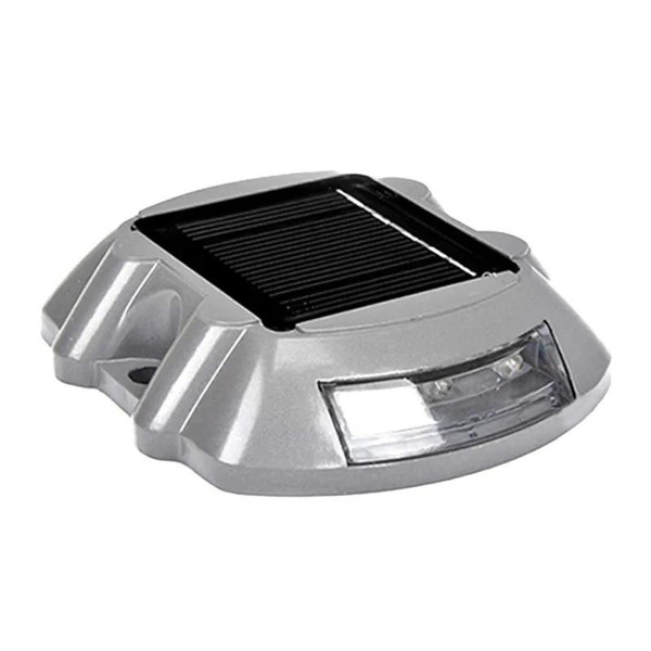 Westgate Manufacturing Solar Roadway Stud Light, 0.2W, 3000K - SOLRW-30K, a solar-powered LED airport runway marker with a black solar panel on top and clear LED lights on the front.