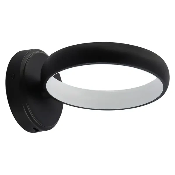 8" Hollow Circle Wall Sconce with Uplight, 10W, 2700K/3000K/3500K/4000K/5000K - SCRH-WS-BK