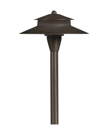 Westgate Manufacturing MODEL 24 ALUMINUM PATH LIGHT CAP, ORB, black aluminum pathway light with a round orb cap and durable stake for outdoor landscape lighting.