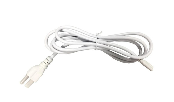 Westgate Manufacturing 6 FT. Plug-in Power Cord For T5 Retrofit Lamp - T5-6FT-PC, white electrical power cord with plug and socket for lighting fixture.