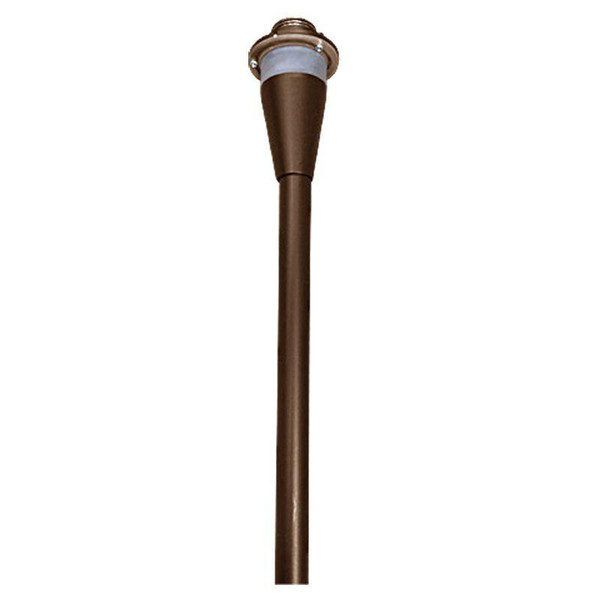 Westgate Manufacturing 15in AA SERIES PATH LIGHT STEM 3CCT, ORB, brown outdoor lighting fixture with a stem and a frosted lens for pathway illumination.