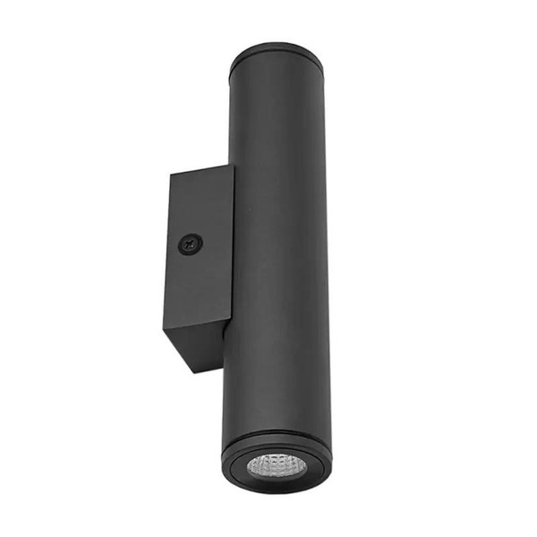 Westgate Manufacturing 12V Up-Light LED Wall Cylinders, 2x3W, 3000K/4000K/5000K - WMC1-12V-UDL-MCT-BK, black exterior exterior LED wall light with adjustable cylindrical design.