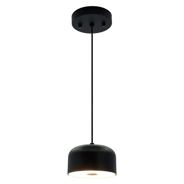 5" Mini Pan Pendant with 4.5" Cord, 10W, 2700K/3000K/3500K/4000K/5000K - LCFPM-MCT5-BK