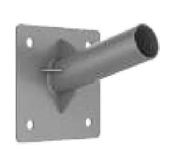 Westgate Manufacturing Architectural Wall Mount Arm for Post Top Lights, 2-3/8 inch Diameter, Black, close-up of the mounting arm for outdoor lighting fixtures.